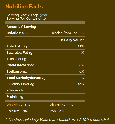 Artisana Almond Butter Nutrition Label