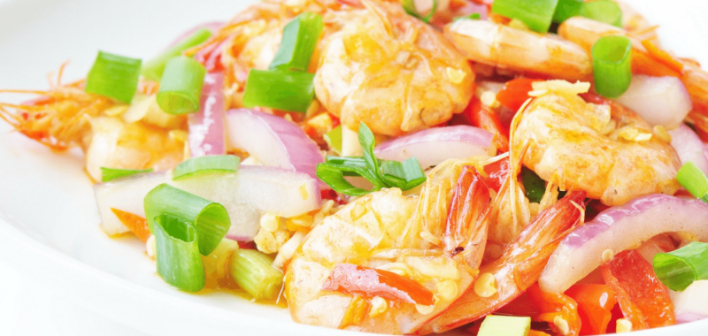 Spicy Shrimp & Onions