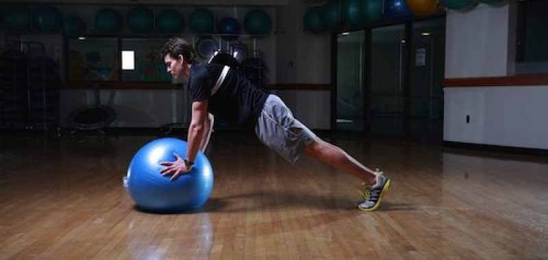stability ball pushup