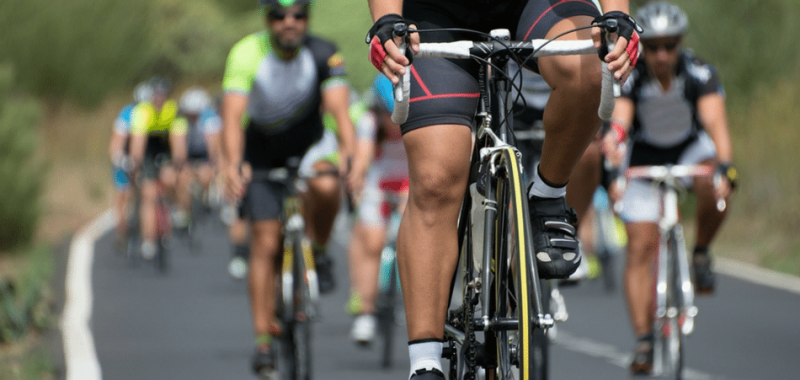 triathlete biking